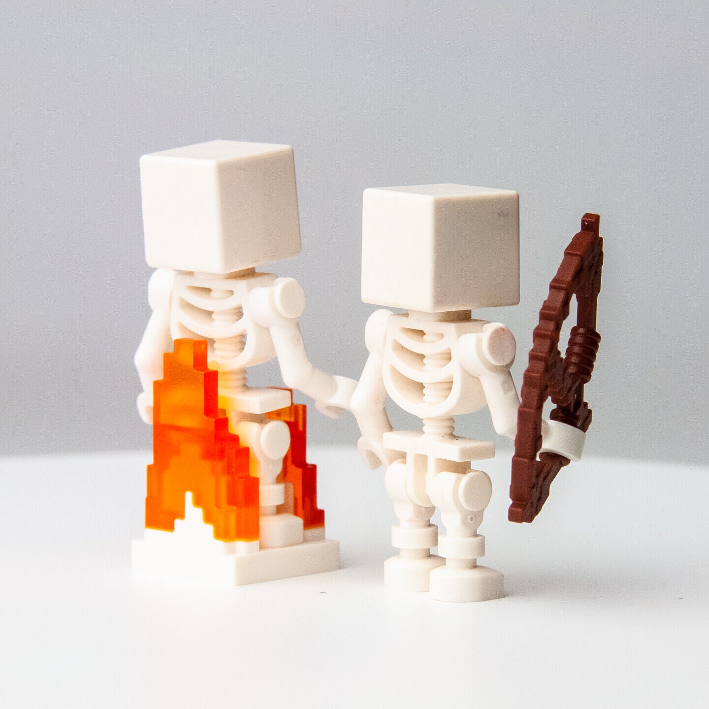(Lot of 2) LEGO Minecraft Skeleton w/ Flame (min011) Minifigure - StudBee